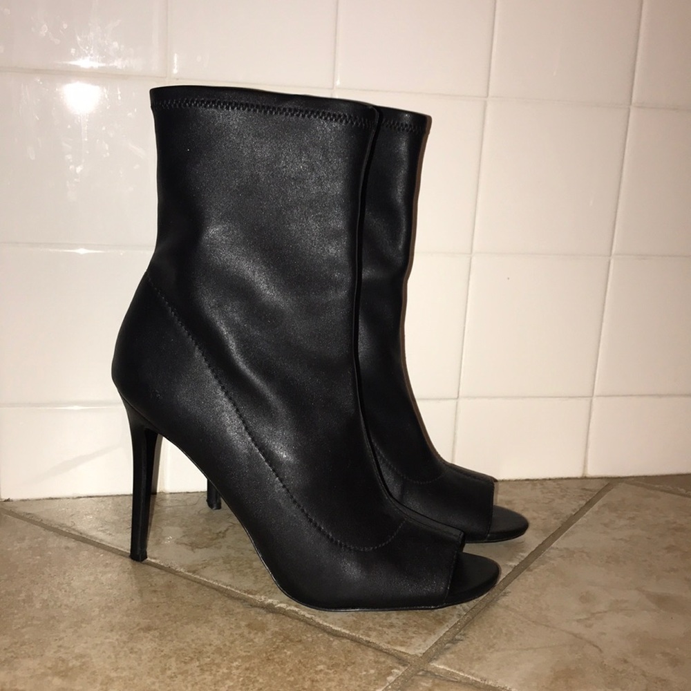 Aldo Peep Toe Leather Booties